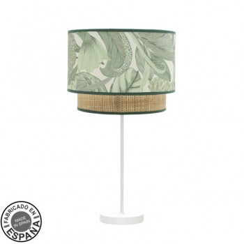 Distribuidor - Lâmpadas Diversas | Sobre Mesas Moderno | SOBREMESA GRANDE CONGO 1XE27 BLANCO/VERDE-NATURAL 64X30X30 CM Ref: 224971101